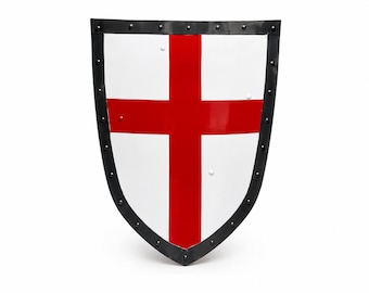 Handmade Medieval Crusader Shield 18 Inch – Templar Knight Metal Wall Decor