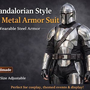 Mandalorian Inspired Full Steel Armor Suit Wearable Cosplay Costume Adult Display Set