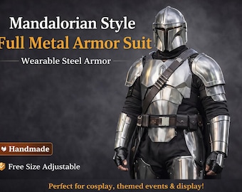 Mandalorian Inspired Full Steel Armor Suit Wearable Cosplay Costume Adult Display Set