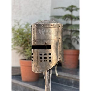 Monty Python Black Knight Helmet Handmade Steel | Holy Grail LARP Cosplay Costume