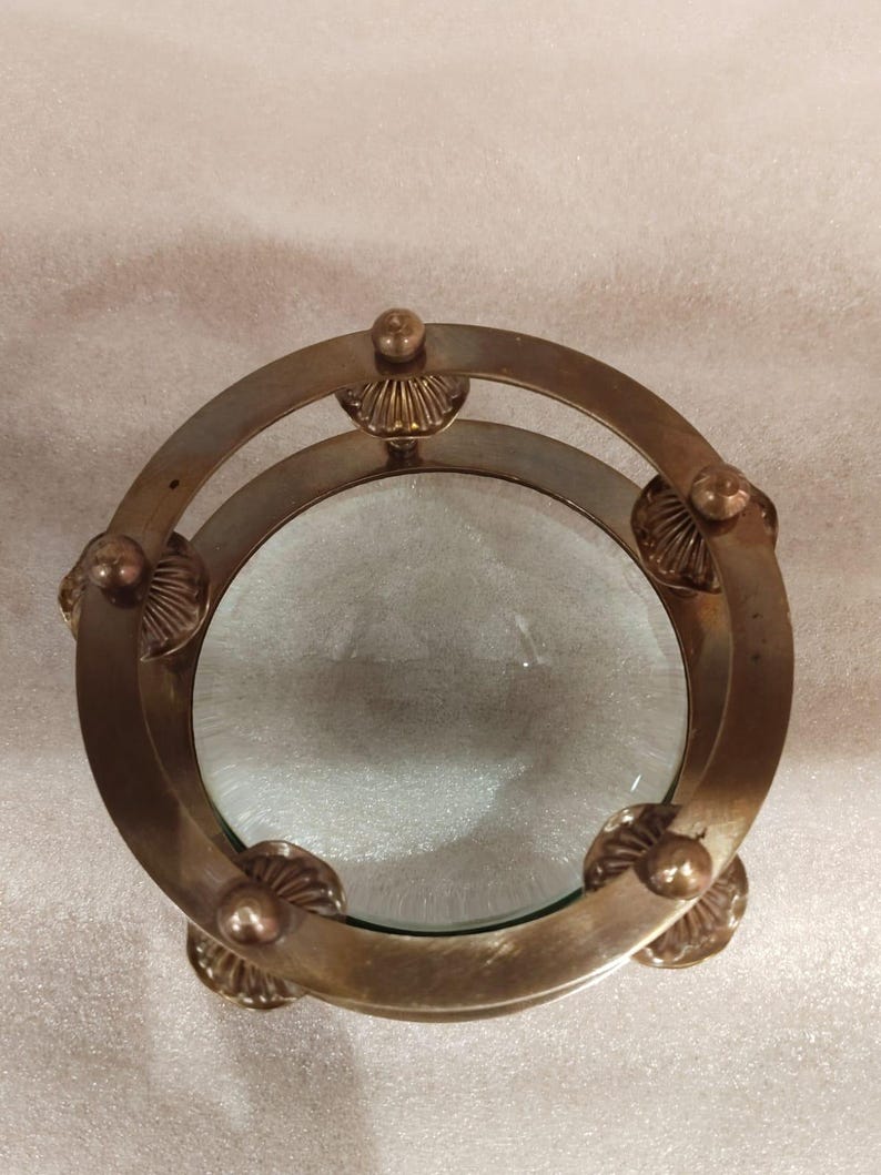 Handmade Brass Magnifying Glass 10x Vintage Desk Magnifier Antique Reading Gift Tool image 9