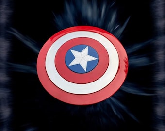 Superhero Shield Metal 22 Inch Round Cosplay Prop Red Blue Handmade Display Decor