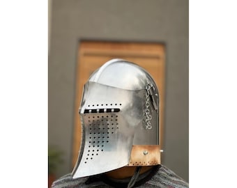 Barbuta Helmet Medieval Steel Knight Armor LARP Cosplay Wearable Handmade Replica