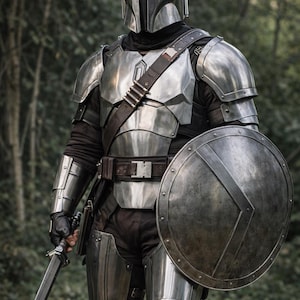 Mandalorian Inspired Full Steel Armor Suit Wearable Cosplay Costume Adult Display Set image 3