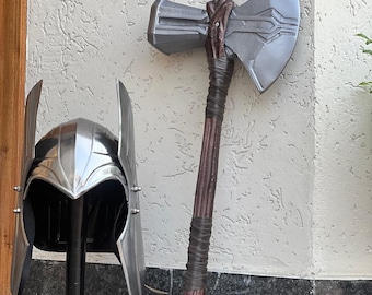 Handgefertigte Thor Stormbreaker Axt und geflügelter Helm Metall Cosplay LARP Rüstung Set