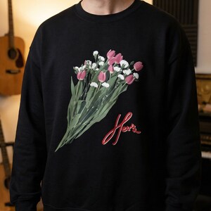 Hers Band Floral T-Shirt & Sweatshirt, Indie Album Tee, Flower Bouquet Shirt, Soft Vintage Top, Retro Music Apparel, Unisex Casual Outfit image 5