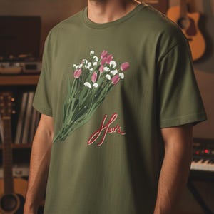 Hers Band Floral T-Shirt & Sweatshirt, Indie Album Tee, Flower Bouquet Shirt, Soft Vintage Top, Retro Music Apparel, Unisex Casual Outfit image 8