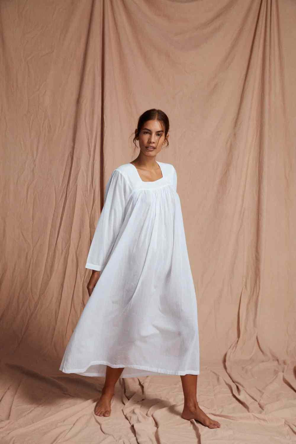 IZZY+TOBY Women's 100% Cotton Nightgown - Sleeveless Long Sleepwear, Soft & Breathable