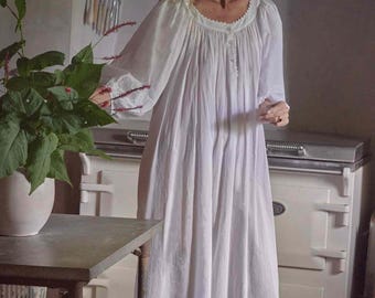 Cotton Nightgown Romantic  Nightdress Victorian Sleepwear Comfortable Lingerie Lace Decor Nightgowns