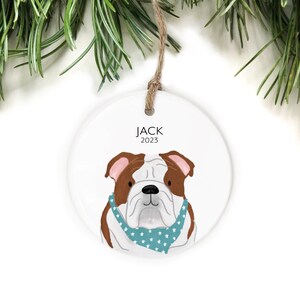 English Bulldog Ornament Personalized, Custom Bulldog Ornament, Bulldog Mom Gift, Bulldog Christmas Ornament, Bulldog Memorial Personalised