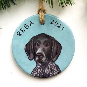 German Shorthair Pointer Pointer Ornament Wood Dog Ornament with Lettered Name Custom Dog Ornament Pointer Personalized Dog Ornament