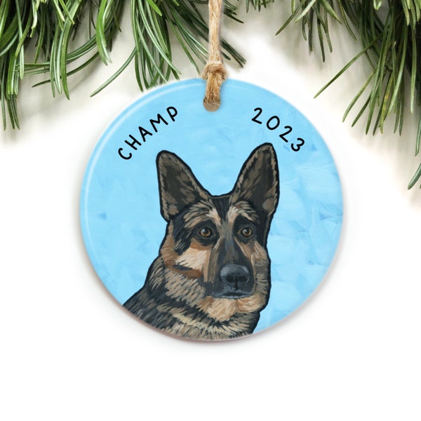 German Shepherd Ornament Personalized, Custom German Shepherd Ornament, German Shepherd Gift, Pet Memorial, German Shepherd Christmas Gift