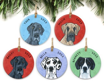 Great Dane Ornament Personalized, Custom Great Dane Ornament, Great Dane Mom Gift, Great Dane Christmas Gift, Pet Ornament, Dog Memorial