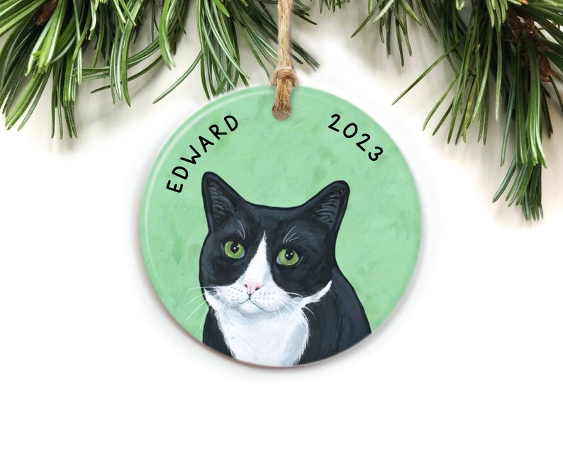 Tuxedo Cat Ornament Personalized, Custom Cat Ornament, Tuxedo Cat Gift ...