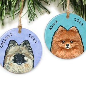 Pomeranian Ornament Personalized, Custom Pomeranian Ornament, Dog Gift, Pomeranian Gift, Dog Memorial, Pomeranian Christmas Ornament Gift