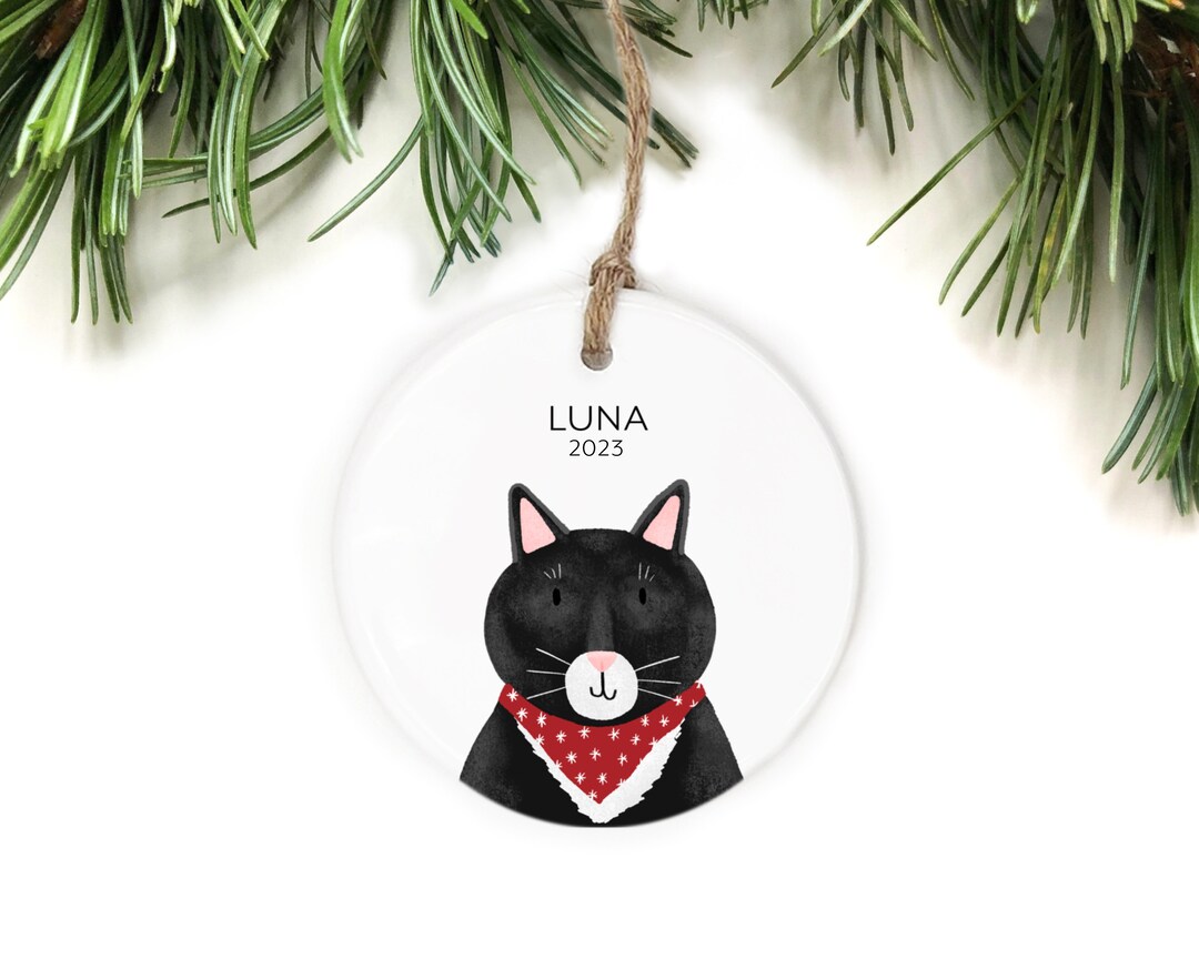 Tuxedo Cat Ornament Personalized, Custom Cat Ornament, Tuxedo Cat Gift