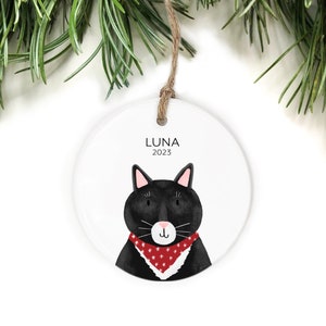 Tuxedo Cat Ornament Personalized, Custom Cat Ornament, Tuxedo Cat Gift, Black and White Cat Christmas Ornament, Tuxedo Cat Mom, Cat Memorial