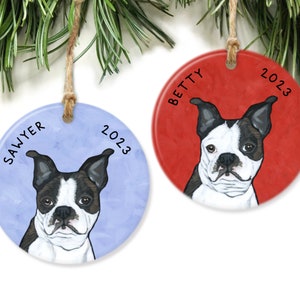 Boston Terrier Ornament Personalized, Custom Boston Terrier Ornament, Boston Terrier Mom Gift, Boston Terrier Christmas Gift, Dog Memorial