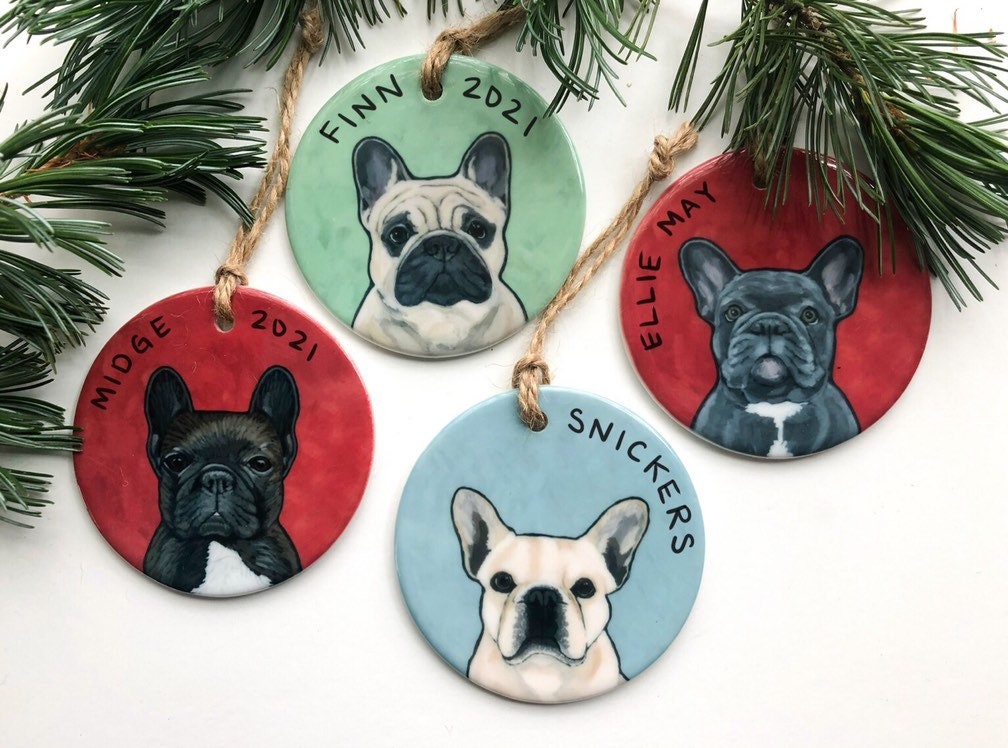 French Bulldog Ceramic Ornaments
