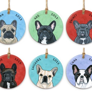French Bulldog Ornament Personalized, Custom Frenchie Ornament, French Bulldog Gift, Frenchie Christmas Ornament Gift, Frenchie Memorial