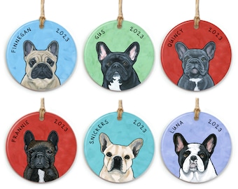 French Bulldog Ornament Personalized, Custom Frenchie Ornament, French Bulldog Gift, Frenchie Christmas Ornament Gift, Frenchie Memorial