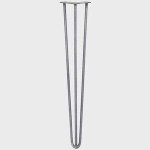 4 x 28" Hairpin Legs - 3 Prong - 12mm - Raw Steel