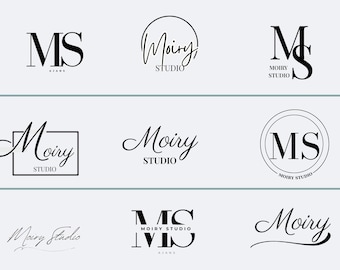 9 Editable Minimal Logo Kit – Modern Elegant Business Branding – Canva Template