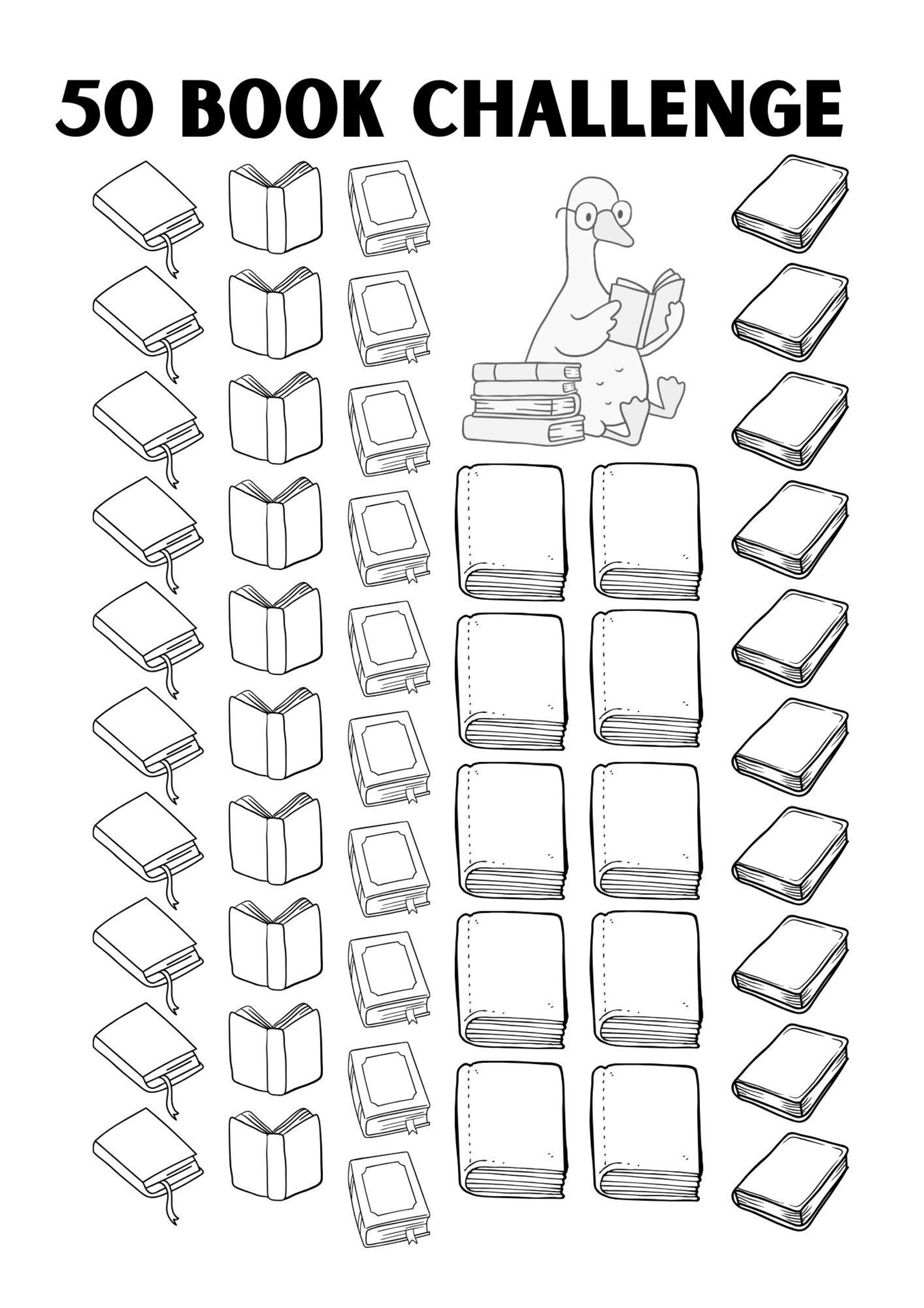 50 Book Reading Challenge Printable | Fun Book Tracker for Kids ...