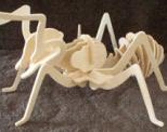 3D Wooden Ant Puzzle DXF File for Laser Cut, CNC Router Pattern, Giant Insect Model Vector, Svg Cutting File for Glowforge, Digital Download