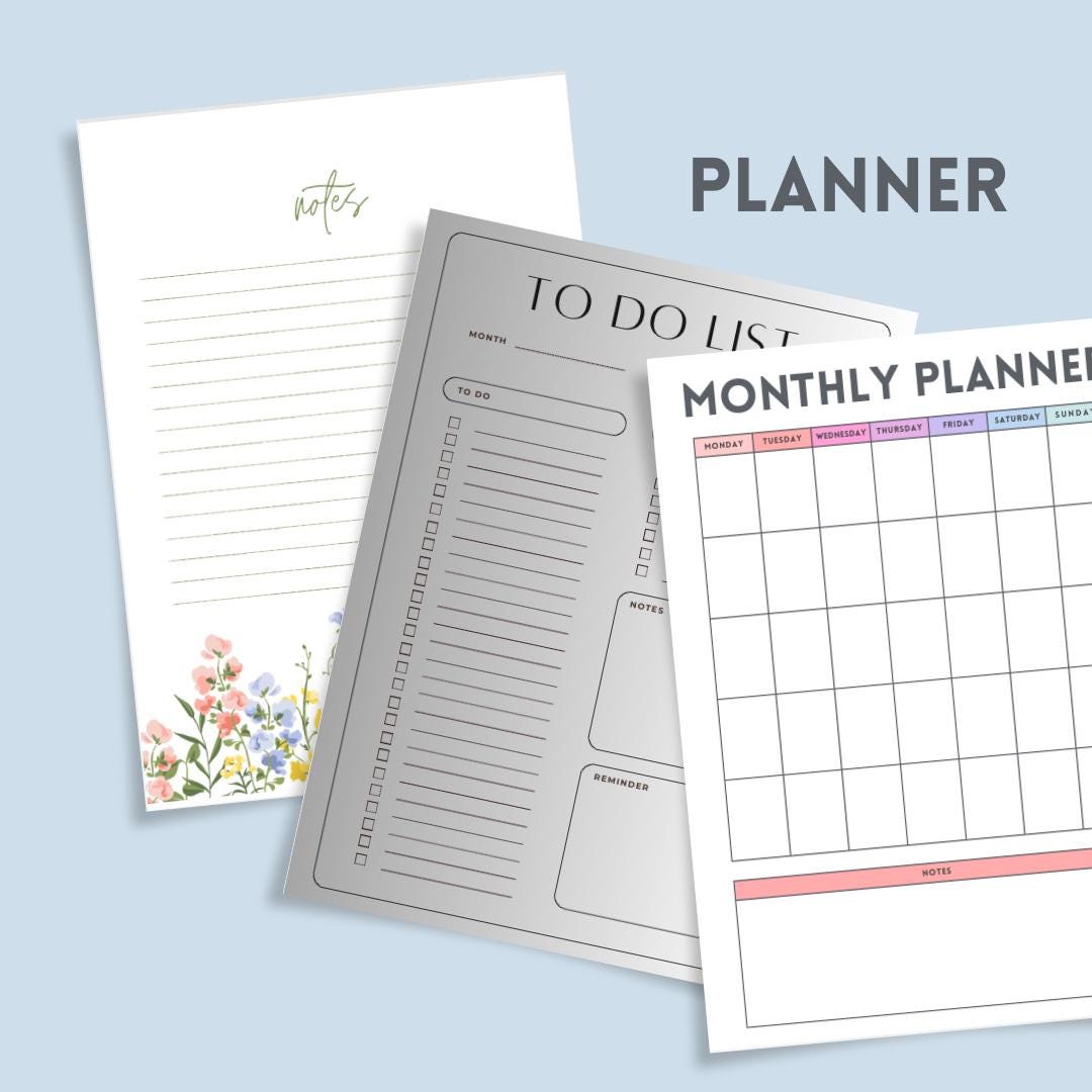 Printable Daily Planner Bundle | Weekly Monthly Organizer for Women ...