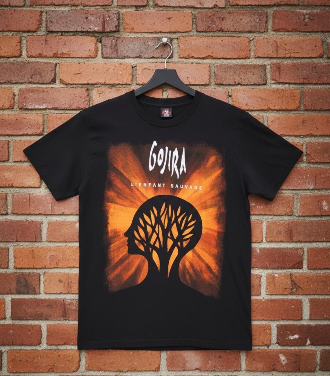 T-shirt Gojira band Space nera cotone unisex taglie complete dalla S