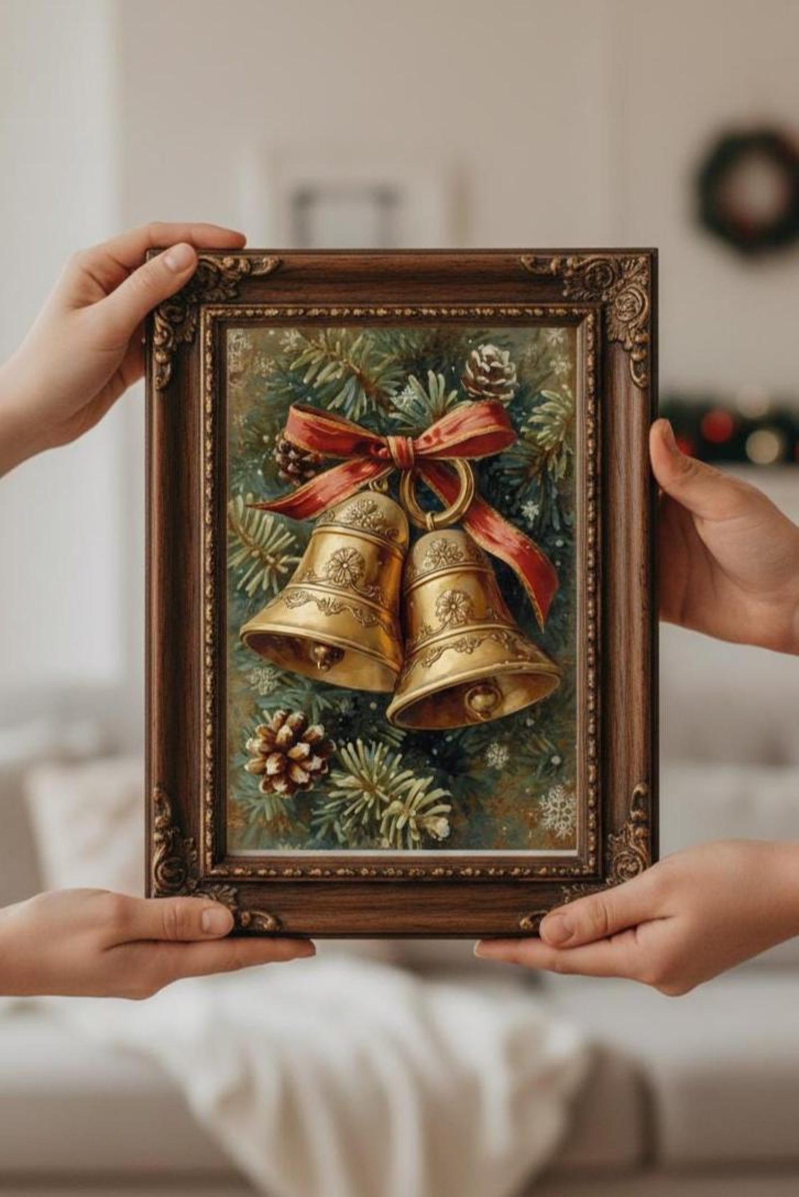 Vintage Christmas Bells Print | Holiday Wall Decor (digital Download ...