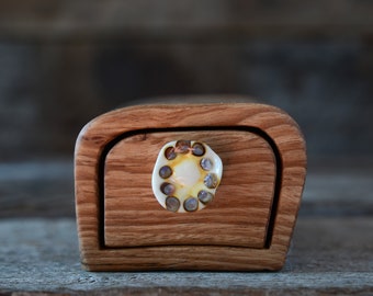 Australian reclaimed wooden eucalyptus box with handmade glass drawer pull