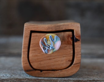 Australian reclaimed wooden eucalyptus box with handmade glass drawer pull