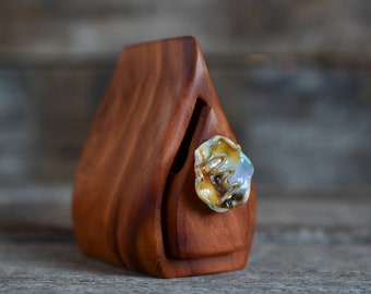 Snappy Gum timber Australian desert wooden box with sculptured handmade glass drawer pull. wood drawer box