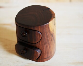 My Acacia Heart box. Black Wattle desert timber box. Wood box.  bandsawn with handmade topaz glass drawer pull