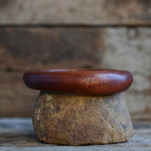 Medium sized wooden eucalyptus bangle sculptural western australia red tingle image 2