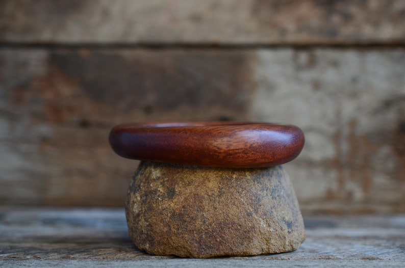 Medium sized wooden eucalyptus bangle sculptural western australia red tingle image 2