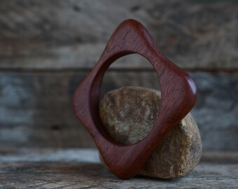 Medium sized wooden eucalyptus bangle sculptural western australia red tingle