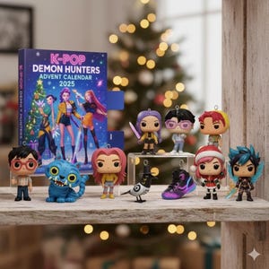 Calendrier De L'Avent K-pop Demon Hunter 2025 - 24 Porte-clés Acrylique Personnages (Rumi, Mira, Zoey...) - Cadeau Fan Anime, Noël, Halloween