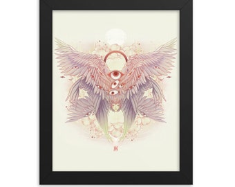 Seraph, Seraphim Artwork Framed Art Print Poster, Housewarming Gifts, Biblically Accurate Angel Dorm Decor, Bookshelf Decoration
