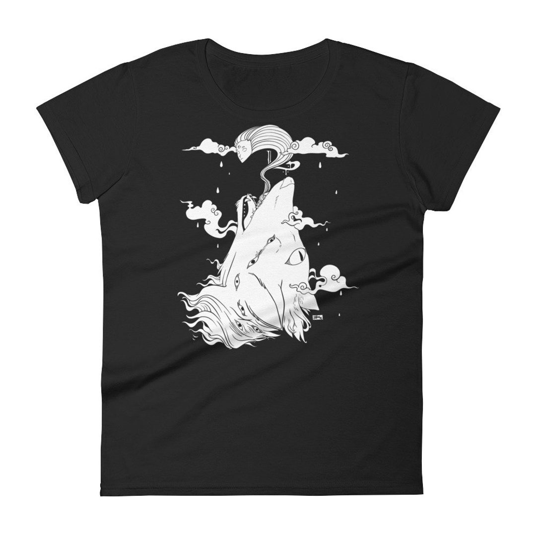 Pop Surrealism Wolf T-shirt, Goth Lowbrow Ladies Graphic Tee, Artwork ...