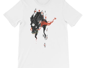 Magic Wolf With Third Eye Graphic Tee, Tattoo Art Workout T-Shirt