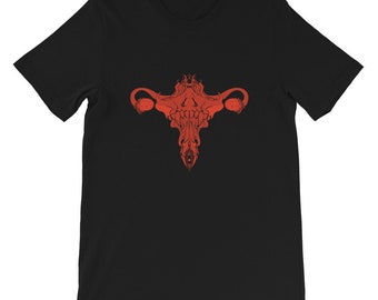 Death Metal Uterus And Ovaries T-Shirt, Gothic Feminism Graphic Tee, Feminist Clothing