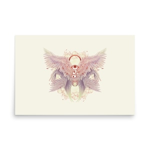 Seraph, Seraphim Artwork Art Print Poster, Housewarming Gifts, Biblically Accurate Angel Dreamcore Decor, 24&quot; x 36&quot;
