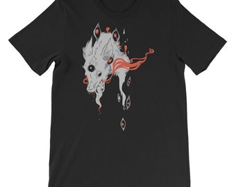 Magic Wolf With Third Eye Graphic Tee, Tattoo Art Workout T-Shirt