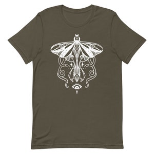 Moth Art Graphic T-Shirt, Goblincore Clothing, Cottagecore Aesthetic, Witchy Top