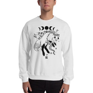 Fox Crew Sweatshirt, Anime Manga Clothing, Japanese Text Long Sleeve Shirt, Cute Art Graphic Tee, Autumn Fall Fashion bild 4