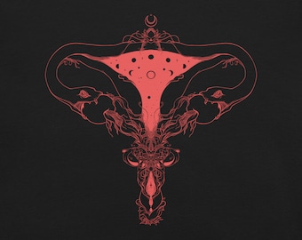 Witchy Uterus T-Shirt, Ovarien Schlangen Grafik T-Shirt, Feminisim T Shirt, Pro Wahl Kleidung, Geschenk für Feministin