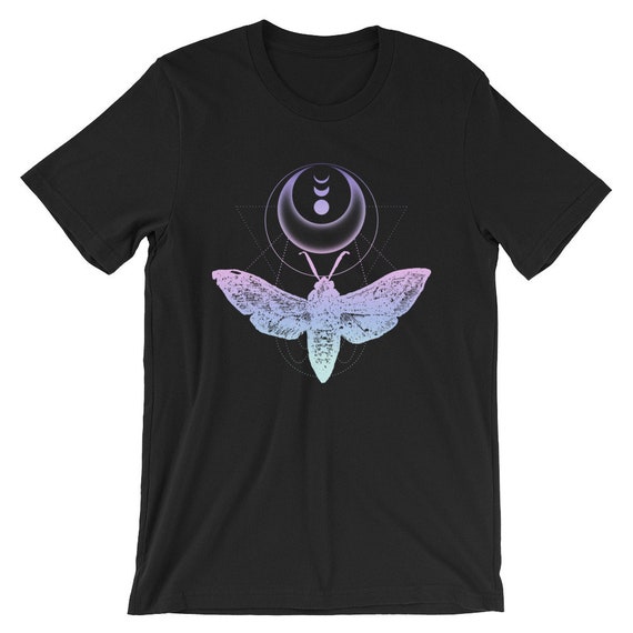 Moth And Crescent Moon T-Shirt, Witchy Pastel Goth Shirt Moth And Crescent Moon T-Shirt, Witchy Pastel Goth Shirt